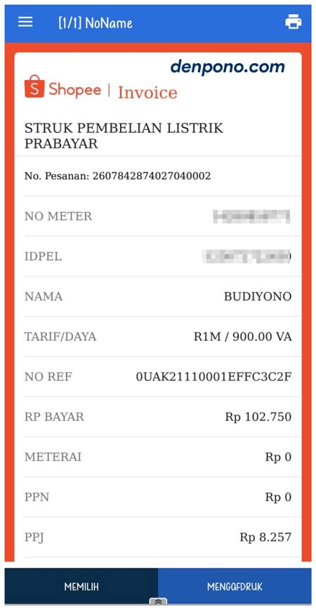 Detail Contoh Struk Pembayaran Listrik Word Koleksi Nomer 31