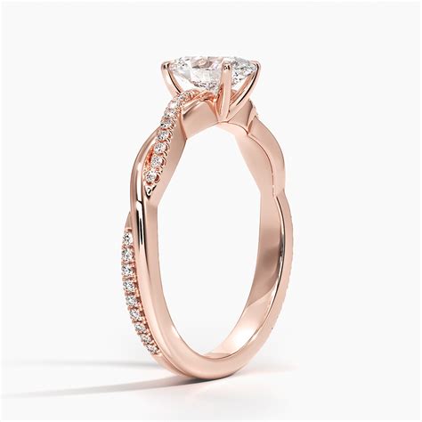 K Rose Gold Petite Twisted Vine Diamond Ring Ct Tw