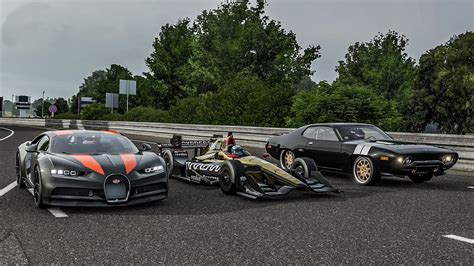 Forza 7 Drag Race Bugatti Chiron SS Replica Vs Indycar Vs F F