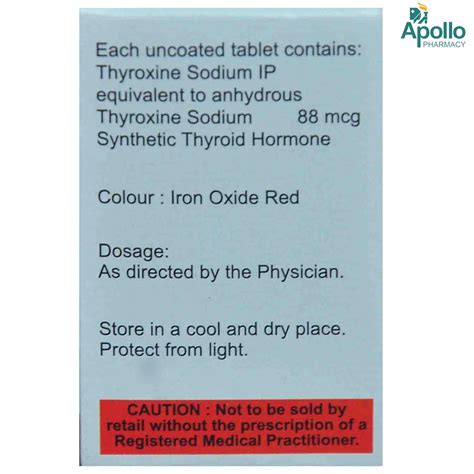 Thyrox 88 Tablet 100s Price Uses Side Effects Composition Apollo