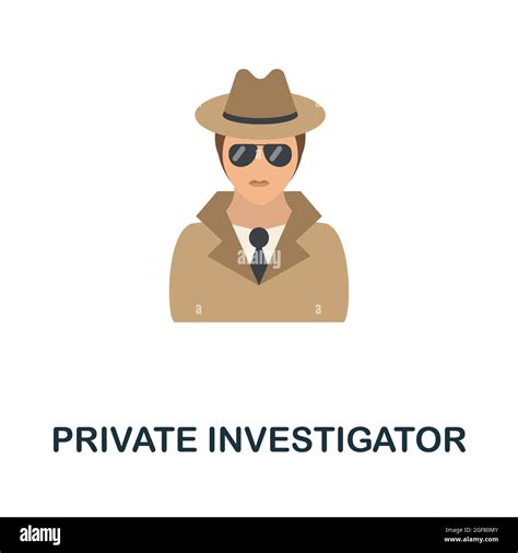 Private Investigator Icon Flat Sign Element From Law Collection