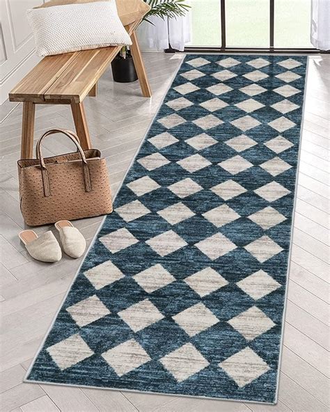 Amazon Lahome Moroccan Trellis Runner Rug X Blue Non Slip