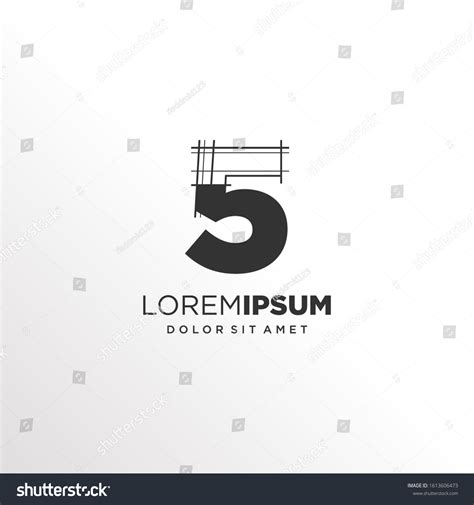 Number 5 Logo Design Architecture Element Stock Vector (Royalty Free ...