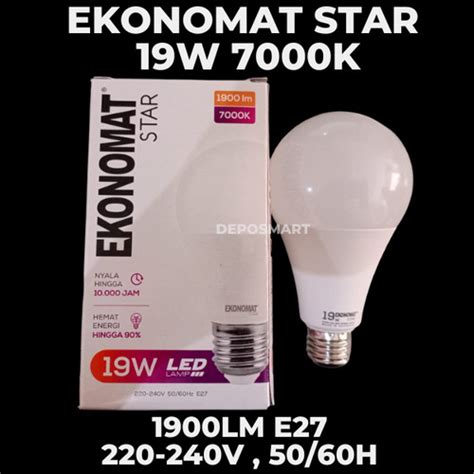 Jual LAMPU LED EKONOMAT STAR 19W 7000K 1900LM E27 PUTIH LAMPU TERANG