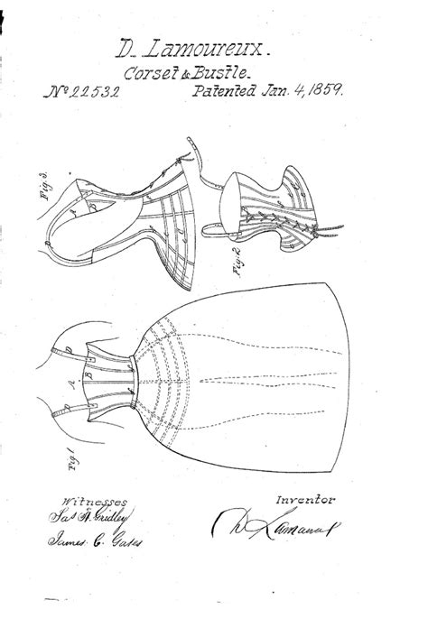 Combo Corset Bustle Patent US22532 LAMOUREUX Google Patents