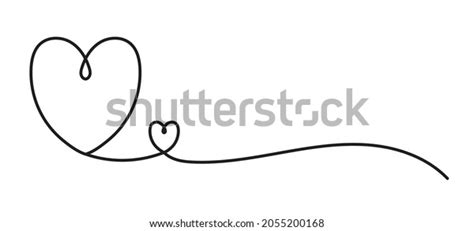 Heart Line Art Drawing Vector Illustration Stock Vector (Royalty Free ...