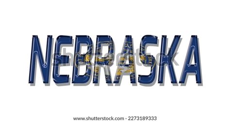 Nebraska Flag Text Font Symbol Background Stock Vector (Royalty Free ...