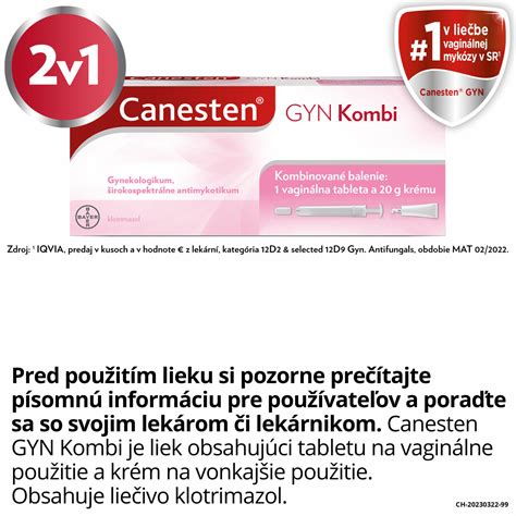 Canesten GYN Kombi vaginálna tableta 500 mg krém 20 g VIP Lekáreň