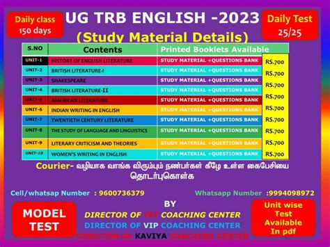 PGTRB UGTRB POLY TRB ENGLISH FREE ONLINE TEST 01 VIP KAVIYA COACHING