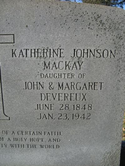 Katherine Johnson Kate Devereux MacKay 1848 1942 Mémorial Find a