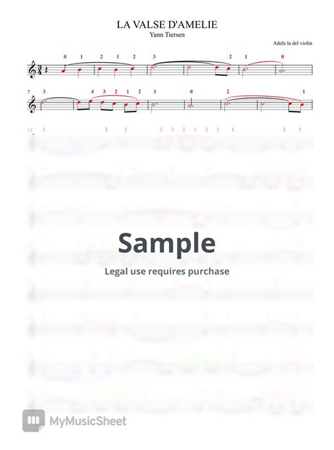 Yann Tiersen La Valse D Amelie Sheets By Adela La Del Violin