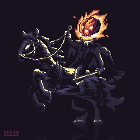 Happy Halloween! Headless Horseman by @huntybot_ (Instagram) : r/PixelArt