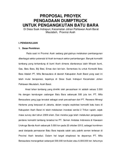 Contoh Proposal Tender Pengadaan Barang Denah