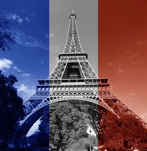 Paris Eiffel Tower french flag Stock Photo by ©sdecoret 91356494