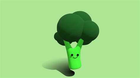 Kawaii Broccoli Buy Royalty Free 3d Model By Mj3dart Malikj D82b7fc Sketchfab Store