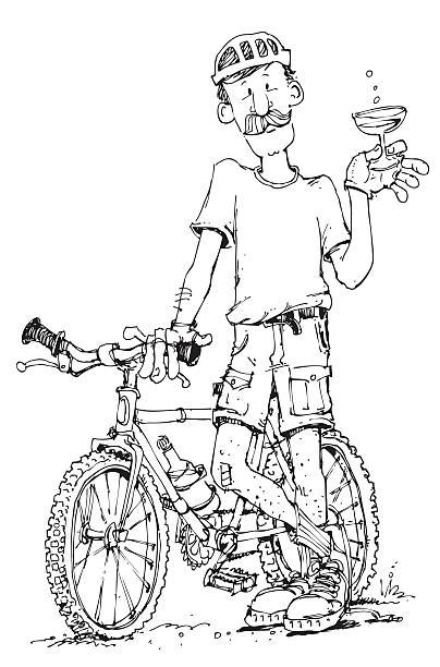 Best Cycling Bicycle Pencil Drawing Cyclist Illustrations, Royalty-Free ...