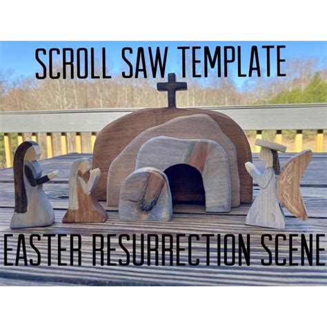 Resurrection scene scroll saw template easter template etsy – Artofit