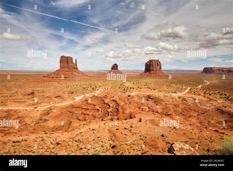 Famous View Of The Monument Valley Rock Formations West Mitten Butte