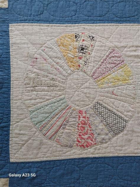 Vintage Dresden Plates Cutter Quilt Piece X Vintage Dresden