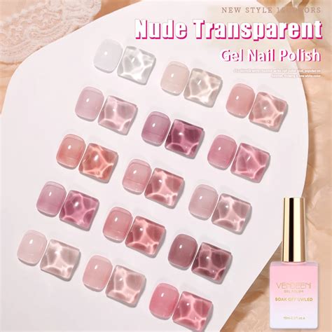 Vendeeni 15 Farben Nude Rosa Haut Farbe Gelee Gel Nagellack Transparent