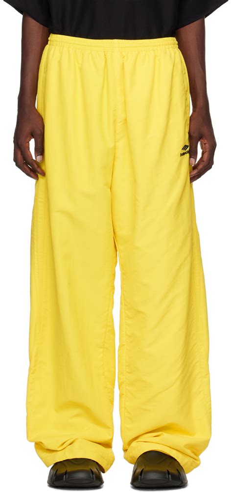 Balenciaga Yellow 3B Sports Icon Track Pants SSENSE Canada