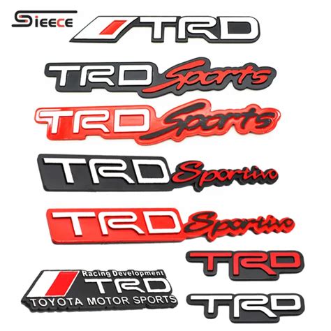 Sieece TRD Sport Side Fender Rear Trunk Emblem Badge Sticker