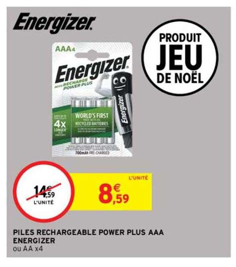 Promo Piles Rechargeable Power Plus Aaa Energizer chez Intermarché