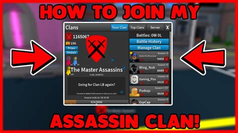 How To Join My Assassin Clan In August 2021 Roblox Assassin The