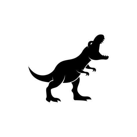 dinosaurio icono ilustración diseño enojado tirano saurio Rex silueta