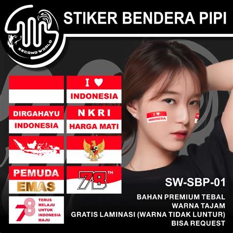 Jual Stiker Bendera Pipi Kemerdekaan Indonesia Ke 78 Sticker Merah