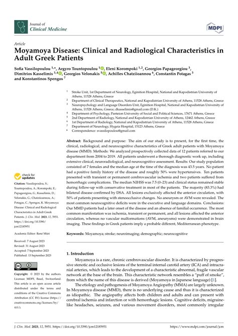 Pdf Moyamoya Disease Clinical And Radiological Characteristics In