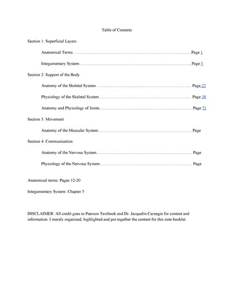 Anp1106 Final Notes Table Of Contents Section 1 Superficial Layers