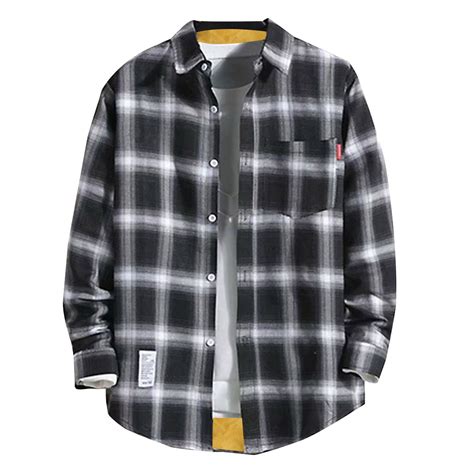 Flannel Jackets For Men Long Sleeve Plaid Quilt Fleece Sherpa Lined