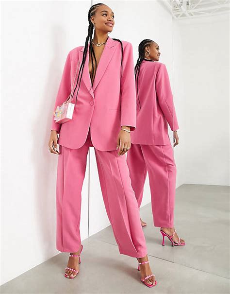 Asos Edition Ensemble Oversize Avec Blazer Et Pantalon Large Rose