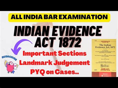 All India Bar Examination Aibe 17 Indian Evidence Act 1872 Imp Sec