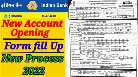 Indian Bank New Account Opening Form Fill Up 2022 Indian Bank Account