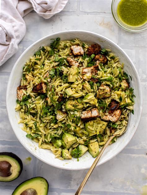 Grilled Chicken Orzo Salad With Avocado