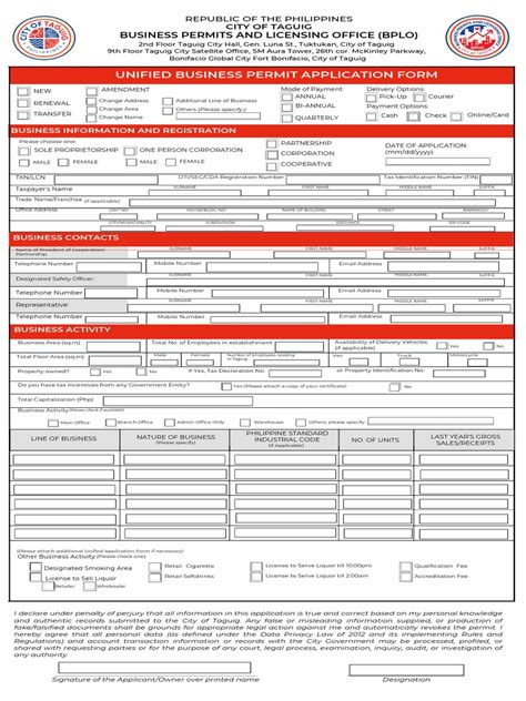 Obtaining Business Permits in Taguig City: A Guide to Completing the ...