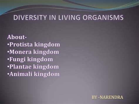 Diversity In Living Organisms Ppt