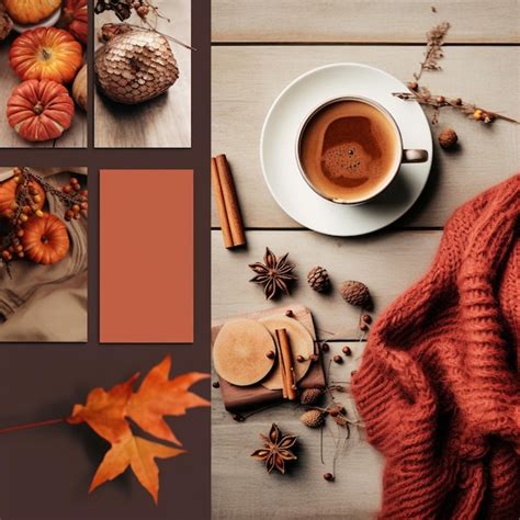 Autumninspired Cozy Moodboard Premium Ai Generated Image