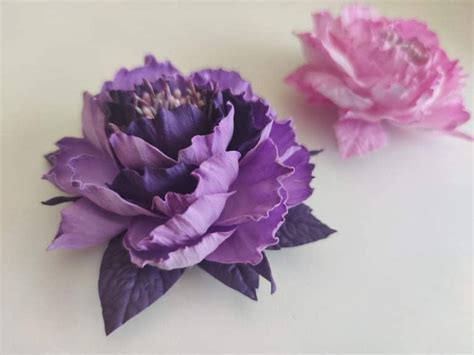 Purple Flower Hair Clip Bridal Hair Piece Rustic Wedding Etsy