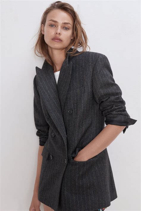 Double Breasted Striped Blazer Blazers Woman Zara United States