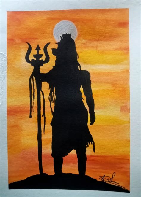 Watercolor Painting Of Shiv Ji In 2024 Painting Watercolor Paintings