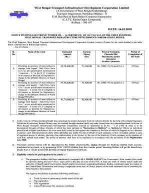 Fillable Online West Bengal Transport Infrastructure Development