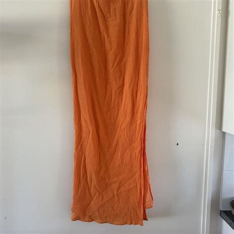 Glassons Orange Maxi Skirt Size 8 Depop