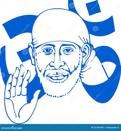 Sketch Of Kaliyug Indian God Shirdi Sai Baba Outline Editable