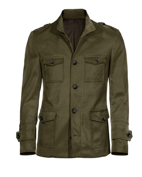 Army Green Field jacket with epaulettes