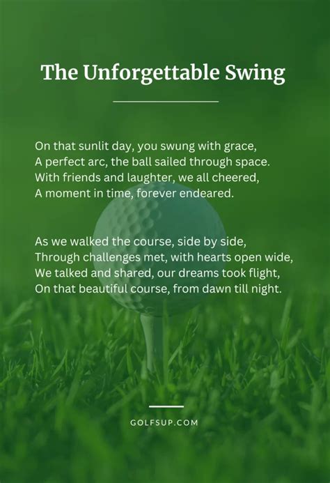 Golf Funeral Poems Honoring The Memory Of Golf Lovers