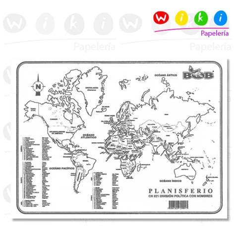 Mapa Planisferio Mini C Div C Nom Papeleria Wiki