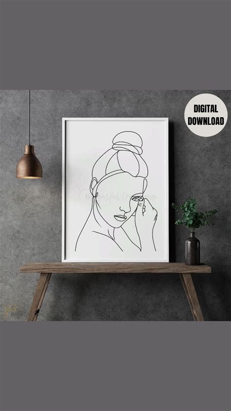 Woman Single Line Art Printable Minimalist Abstract Woman One Line Drawing Female Line Art Print